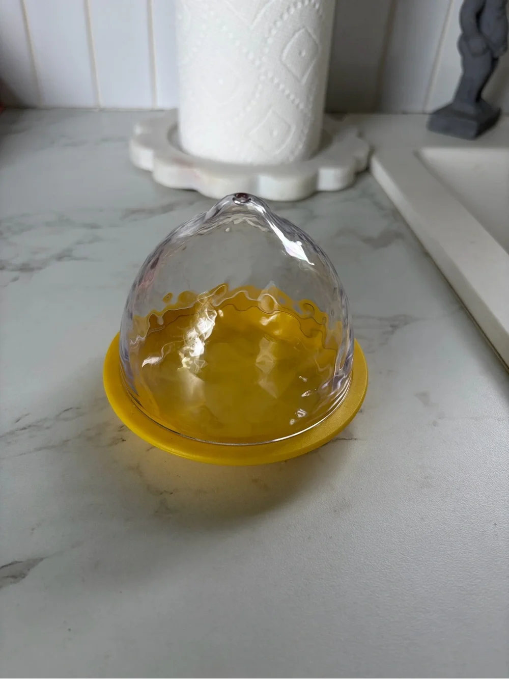 T.J.Maxx Clear Dome Food Cover with Yellow Base